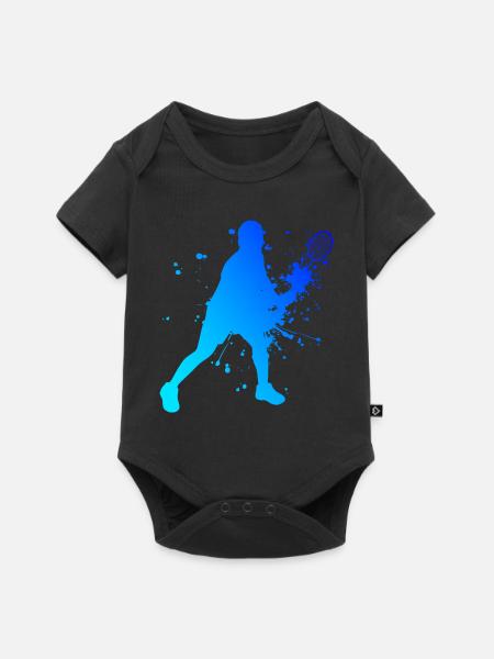 Federball Squash Badmintonspieler Badminton - Baby Premium Kurzarmbody - Schwarz
