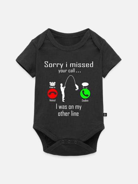 FISHING - Baby Premium Kurzarmbody - Schwarz