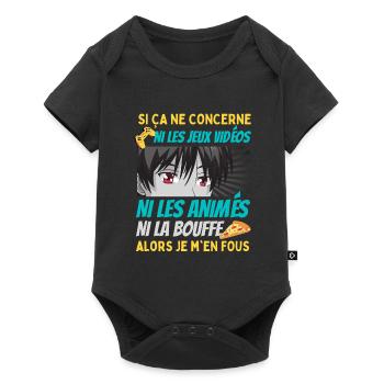 fan de mangas - Body à manches courtes Premium Bébé - noir - Devant