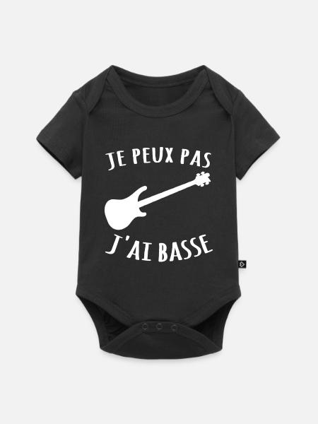 je peux pas j'ai basse guitare - Body à manches courtes Premium Bébé - noir