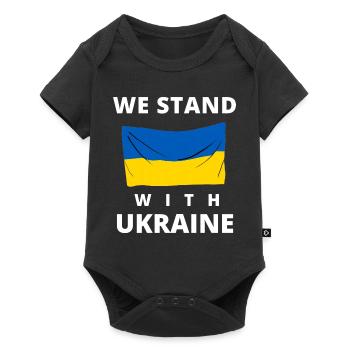 Ukraine Flag. we stand with ukraine - Baby Premium short-sleeve bodysuit - black - Front