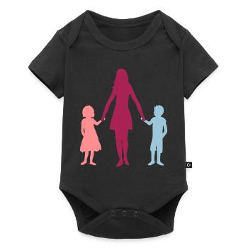 Maman 2 enfants - Body à manches courtes Premium Bébé - noir - Devant