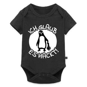 Pinguin Hacker - Baby Premium Kurzarmbody - Schwarz - Vorne