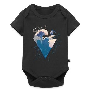 Surfer on the wave - Baby Premium short-sleeve bodysuit - black - Front
