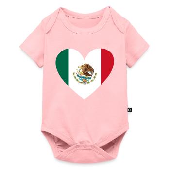 Cœur du drapeau du Mexique - Body à manches courtes Premium Bébé - rose - Devant