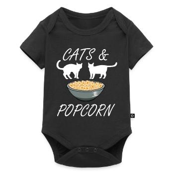 Chats et popcorn Cute Kitty Popcorn Chef - Body à manches courtes Premium Bébé - noir - Devant
