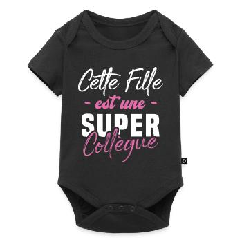 Cette fille est une super Collègue - Body à manches courtes Premium Bébé - noir - Devant