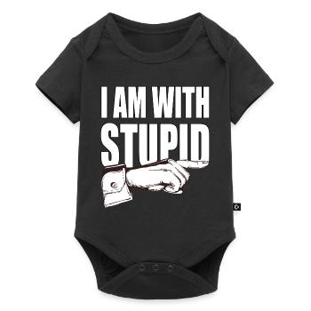 Ich bin mit dummen - lustiger spruch - Baby Premium Kurzarmbody - Schwarz - Vorne