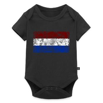 Drapeau des Pays-Bas Vintage - Body à manches courtes Premium Bébé - noir - Devant