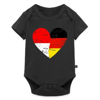 Indonésie Allemagne Flag Heart - Body à manches courtes Premium Bébé - noir - Devant