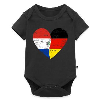Paraguay Germany Heart - Baby Premium short-sleeve bodysuit - black - Front
