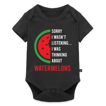 Penser aux Melons Tropical Watermelon Summer - Body à manches courtes Premium Bébé - noir - Devant