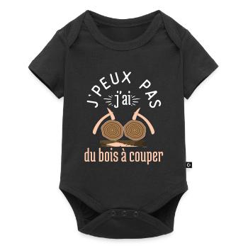 J Peux Pas J Ai du Bois à Couper cadeau bucheron - Body à manches courtes Premium Bébé - noir - Devant