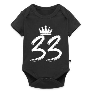 33 Zahl Krone - Baby Premium Kurzarmbody - Schwarz - Vorne