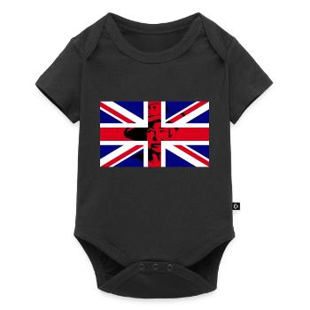 Queen Britain Flag - Baby Premium Kurzarmbody - Schwarz - Vorne