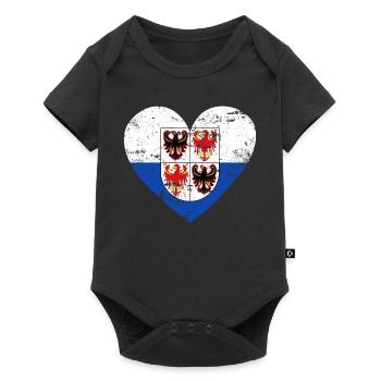 Cœur du drapeau du Tyrol du Sud - Body à manches courtes Premium Bébé - noir - Devant