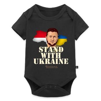 Ukraine Monaco T-Shirt - Baby Premium Kurzarmbody - Schwarz - Vorne