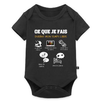 L'activité d'un Chasseur Durant Son Temps Libre. - Body à manches courtes Premium Bébé - noir - Devant