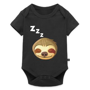 Visage paresseux endormi - Body à manches courtes Premium Bébé - noir - Devant