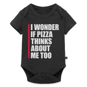 pizza thinks about me - Baby Premium short-sleeve bodysuit - black - Front