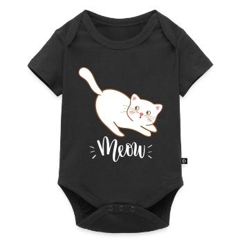 Mignon Kawaii drôle de chat disant miaulement - Body à manches courtes Premium Bébé - noir - Devant