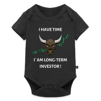 I have time, I am a long-term investor - Baby Premium short-sleeve bodysuit - black - Front