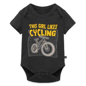Fille aime le cyclisme, le cardio, le vélo drôle - Body à manches courtes Premium Bébé - noir - Devant