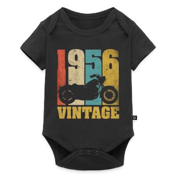 1956 Jahrgang Geburtstag Biker Motorrad Geschenk - Baby Premium Kurzarmbody - Schwarz - Vorne