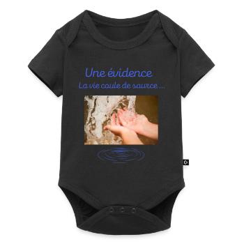 Une évidence la vie coule de source - Body à manches courtes Premium Bébé - noir - Devant