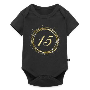 15 - Baby Premium Kurzarmbody - Schwarz - Vorne