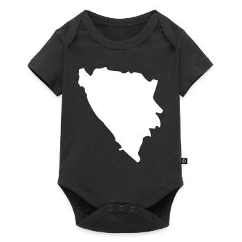 Drapeau de carte de Bosnie-Herzégovine - Body à manches courtes Premium Bébé - noir - Devant