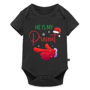 He Is My Cute Christmas Couples Designs - Baby Premium short-sleeve bodysuit - black - Front