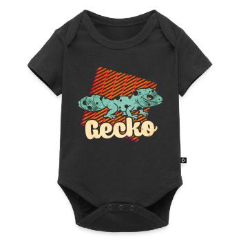 Gecko - Baby Premium Kurzarmbody - Schwarz - Vorne