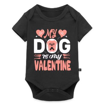 Mon chien est mon Valentin - Body à manches courtes Premium Bébé - noir - Devant