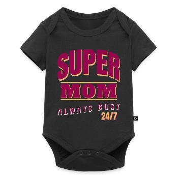 Super mom always busy 24/7 - Baby Premium short-sleeve bodysuit - black - Front