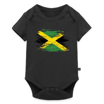Drapeau de la Jamaïque utilisé - Body à manches courtes Premium Bébé - noir - Devant