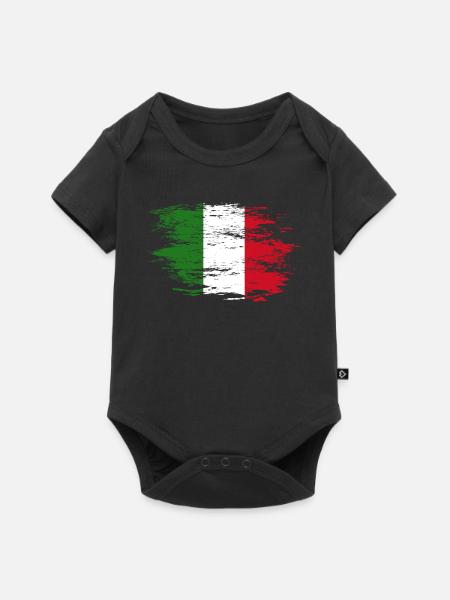 Italien Flagge used - Baby Premium Kurzarmbody - Schwarz