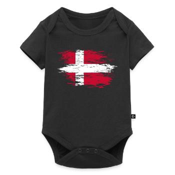 Drapeau du Danemark utilisé - Body à manches courtes Premium Bébé - noir - Devant