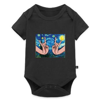 Japanese Rock Hands In The Starry Night - Baby Premium short-sleeve bodysuit - black - Front