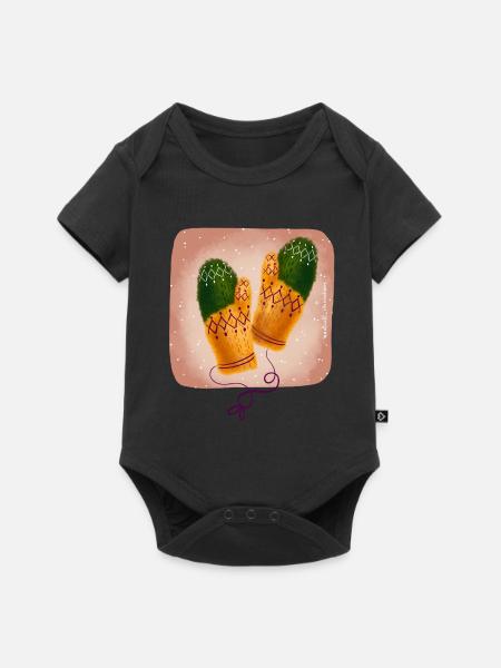 gestrickte Handschuhe - Baby Premium Kurzarmbody - Schwarz
