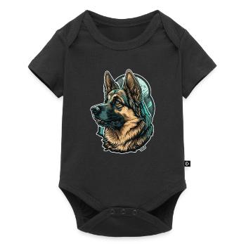 Majestic German shepherd - Baby Premium Kurzarmbody - Schwarz - Vorne