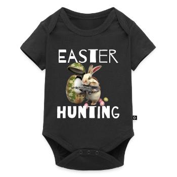 Happy Easter, Funny Easter Rabbit, Easter Hunting - Baby Premium Kurzarmbody - Schwarz - Vorne