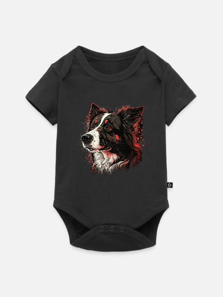 Border Collie - Baby Premium Kurzarmbody - Schwarz