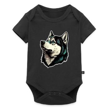 Husky Dog - Baby Premium short-sleeve bodysuit - black - Front