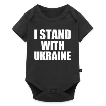 I stand with ukraine - Body à manches courtes Premium Bébé - noir - Devant