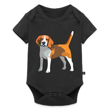 Beagle Dog T Shirt - Baby Premium short-sleeve bodysuit - black - Front