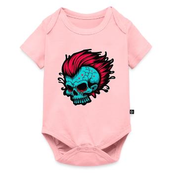 Cartoon Horreur Punk Zombie Skull - Body à manches courtes Premium Bébé - rose - Devant