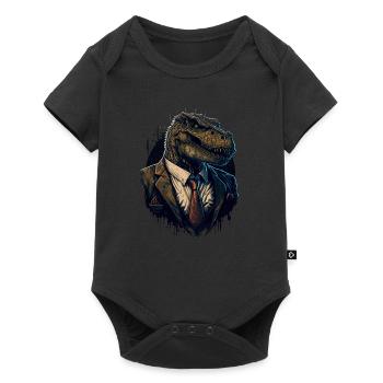 T-Rex Gangsterboss - Baby Premium Kurzarmbody - Schwarz - Vorne