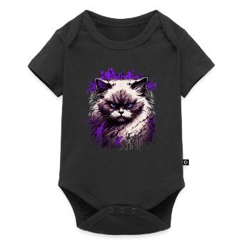Arrogante Ragdoll Katze - Baby Premium Kurzarmbody - Schwarz - Vorne