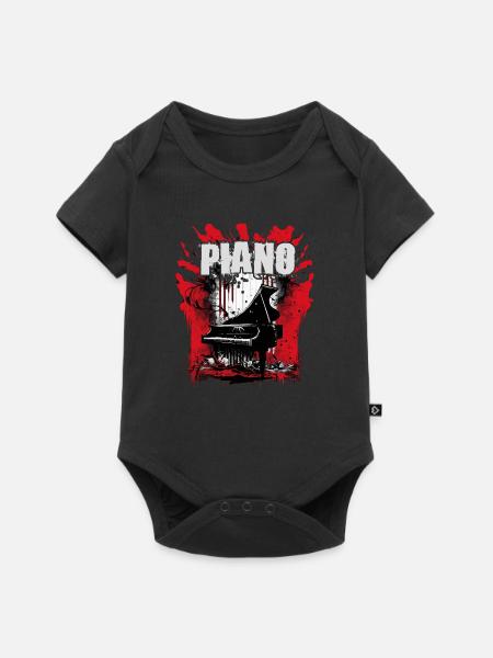Piano - Baby Premium Kurzarmbody - Schwarz